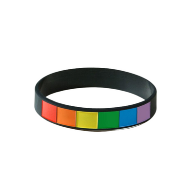 bracelet elastique lgbt noir