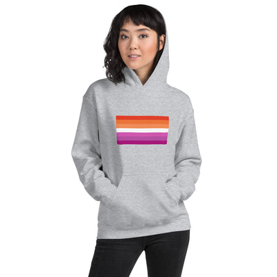 sweat gris avec drapeau lesbien