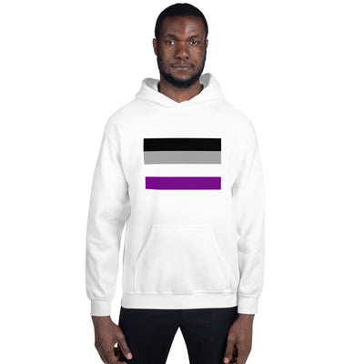 sweat blanc avec drapeau asexuel 